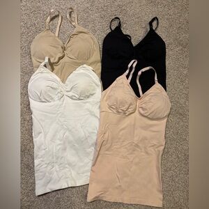 Bundle of Dynabelly Nursing Tank Tops Postpartum White Beige Black Light Pink